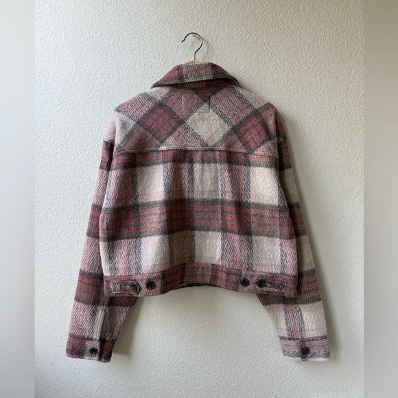 Roxy Red and Cream Plaid Utility Jacket - Picture 6 of 8